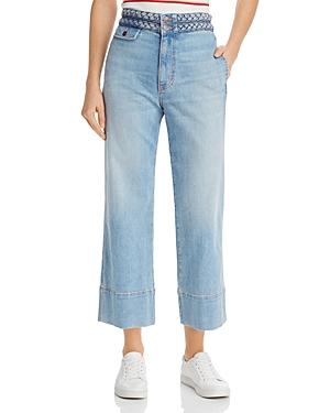 Current/elliott The Braided Camp Wide-leg Jeans In Poolside