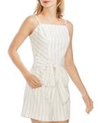 Vince Camuto Sleeveless Pinstriped Tie-front Top