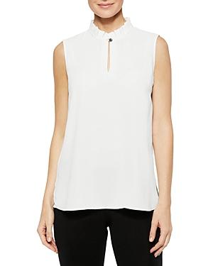 Misook Ruffle Neck Keyhole Tank Top