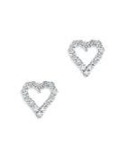 Bloomingdale's Diamomd Heart Stud Earrings In 14k White Gold, 0.50 Ct. T.w. - 100% Exclusive