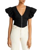 Derek Lam 10 Crosby Genna Ruffle Sleeve Corset Top