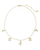 Kate Spade New York Cherie Gold-tone Pave & Imitation Pearl Cherry Charm Necklace, 17-20