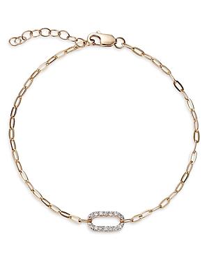 Bloomingdale's Diamond Large Single Link Chain Bracelet In 14k Yellow Gold, 0.15 Ct. T.w. - 100% Exclusive