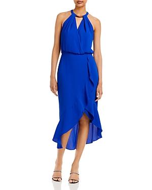 Aqua Midi Crepe Ruffle Dress - 100% Exclusive