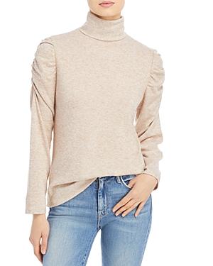 Alison Andrews Ruched Shoulder Turtleneck Top