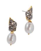 Alexis Bittar Solanales Crystal Drop Earrings With Silver Rice Pearl