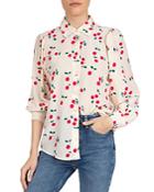 The Kooples Naive Silk Cherry-printed Blouse