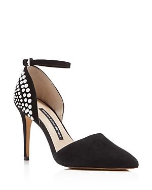 French Connection Eletta Studded Ankle Strap Pointed Pumps