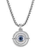 David Yurman 18k White Gold Evil Eye Mobile Amulet With Blue Sapphires & Diamonds