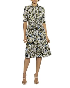 Gracia Plant With Vine Print Waist Bow A Line Dress (42% Off) - Comparable Value $121.50