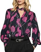 Reiss Lily Feather Print Blouse