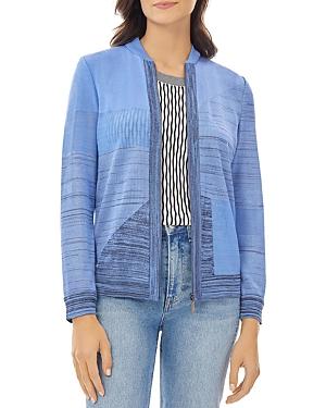 Misook Printed Zip Front Jacket