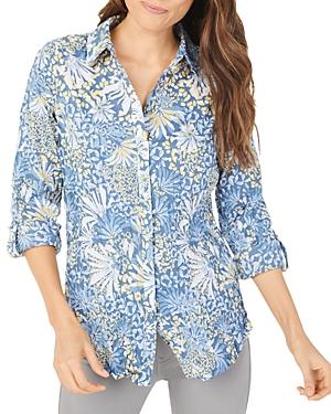 Foxcroft Zoey Cotton Botanical Print Shirt