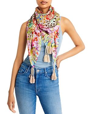 Johnny Was Wild Garden Printed Silk Scarf