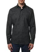 Robert Graham Conifer Brushed Cotton Paisley Skull Print Tailored Fit Button Down Shirt