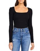 1.state Long Sleeve Square Neck Top