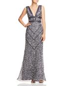 Aidan Mattox Embellished Plunging Gown