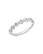 Bloomingdale's Diamond Bezel Beaded Stacking Ring In 14k White Gold, 0.10 Ct. T.w. - 100% Exclusive