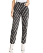 T By Alexander Wang Bluff High-waisted Classic Jeans In Gray/white