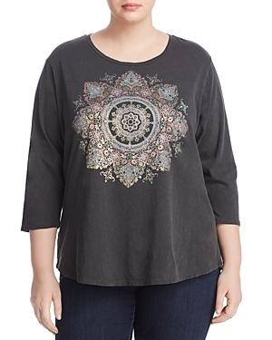 Lucky Brand Plus Medallion Foil Graphic Tee
