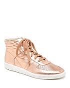 Dolce Vita Nate Metallic Leather High-top Lace Up Sneakers