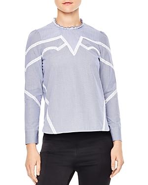Sandro Suzan Lace-inset Cotton Top