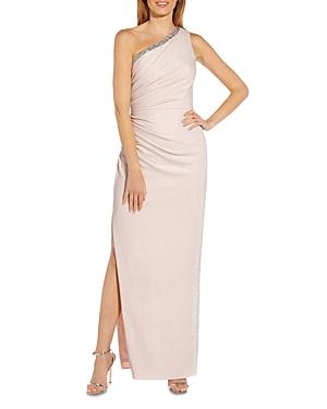 Adrianna Papell Metallic Knit One Shoulder Dress
