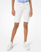 Michael Michael Kors Denim Biker Shorts In White