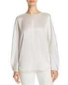 Vince Pleated-cuff Silk Blouse