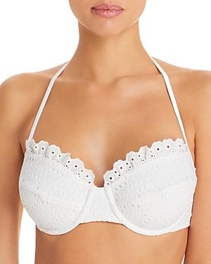 Shoshanna Floral Eyelet Underwire Bikini Top