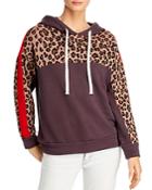 Monrow Leopard-panel Hooded Sweatshirt