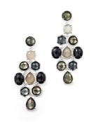 Ippolita Sterling Silver Rock Candy Mixed Prong And Bezel Cascade Earrings In Black Tie