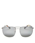 Prada Mirrored Pilot Square Sunglasses, 60mm