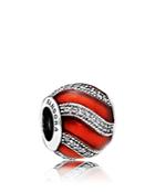 Pandora Charm - Sterling Silver, Red Enamel & Cubic Zirconia, Moments Collection