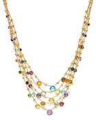 Marco Bicego 18k Yellow Gold Paradise Five Strand Mixed Stone Necklace, 16.5