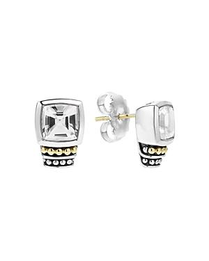 Lagos 18k Gold And Sterling Silver Glacier Stud Earrings With White Topaz