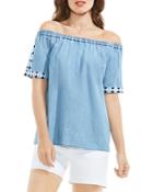 Vince Camuto Chambray Off The Shoulder Top