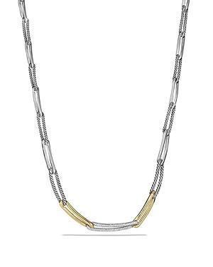 David Yurman Labyrinth Link Necklace With Diamonds And Gold