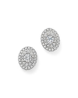 Bloomingdale's Diamond Oval Cluster Stud Earrings In 14k White Gold, 1.0 Ct. T.w. - 100% Exclusive