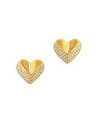 Bloomingdale's Pave Diamond Heart Stud Earrings In 14k Yellow Gold, 0.20 Ct. T.w. - 100% Exclusive