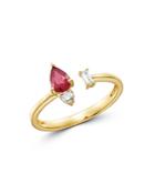 Bloomingdale's Ruby & Diamond Open Ring In 14k Yellow Gold - 100% Exclusive