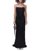 Simon Miller Kizo Sleeveless Feather Trimmed Column Gown