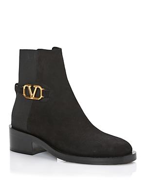 Valentino Garavani Women's Vlogo Suede Booties