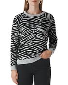 Whistles Flocked Zebra-print Sweater