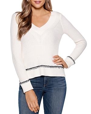 Belldini Ribbed Whipstitch-trim Sweater