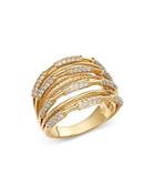 Bloomingdale's Diamond Multi-row Ring In 14k Yellow Gold, 0.70 Ct. T.w- 100% Exclusive