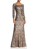 Aqua Off-the-shoulder Sequined Gown - 100% Exclusive