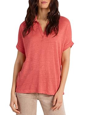 Gerard Darel Annette Linen Polo Top