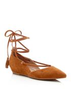 Steven By Steve Madden Genna Pointed Toe Lace Up Flats