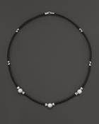 Charriol Black Pvd Celtic Noir Cable Necklace With Pearls, 17